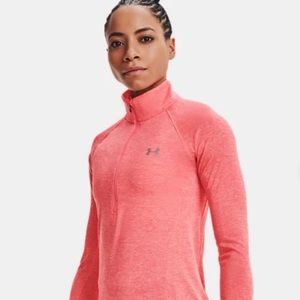 Under Armour heat gear light pink half zip size M